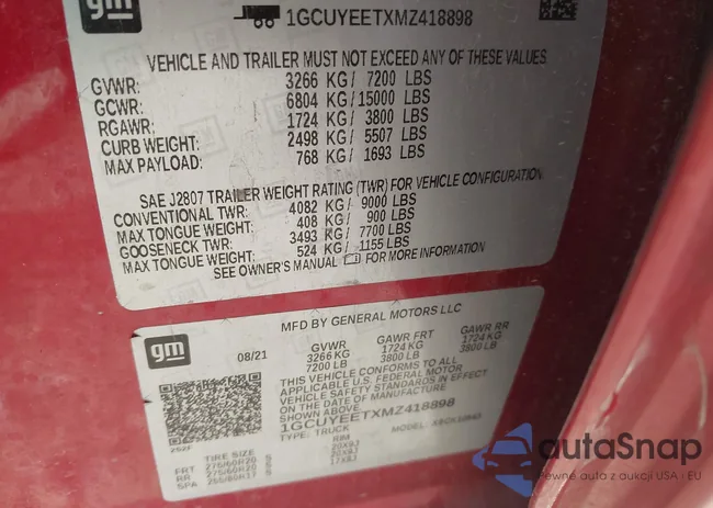 1GCUYEETXMZ418898: 43798733