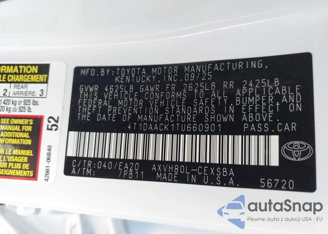 4T1DAACK1TU660901: 43798816