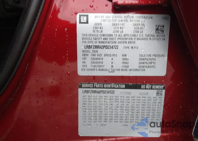 LRBFZMR42PD234722: 43798917