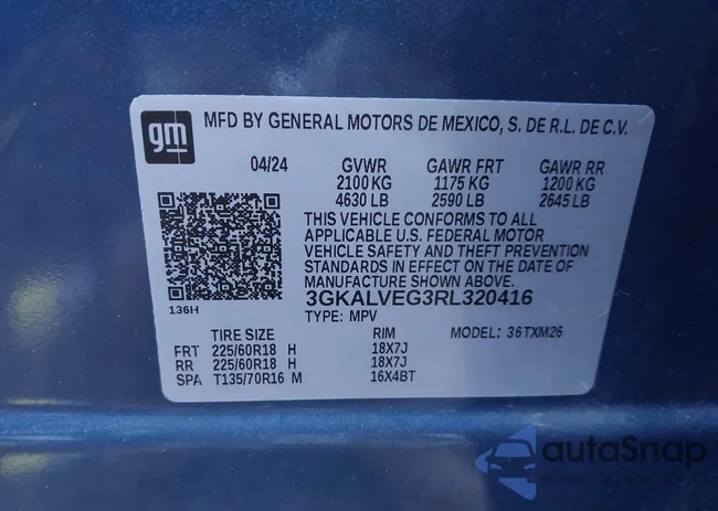 3GKALVEG3RL320416: 43800024