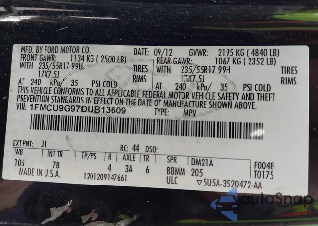 1FMCU9G97DUB13609: 43800028