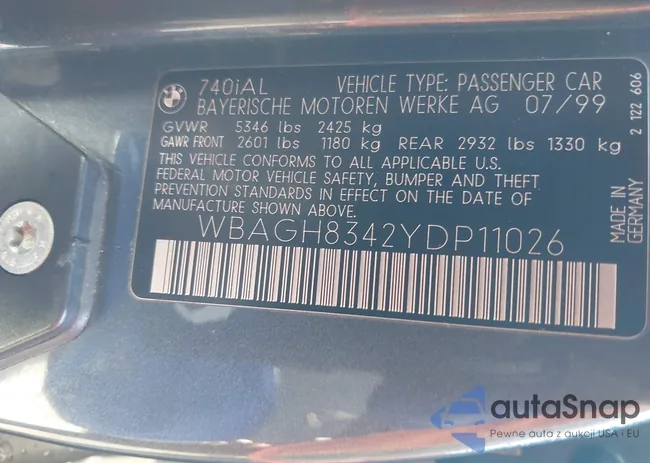 WBAGH8342YDP11026: 43800081