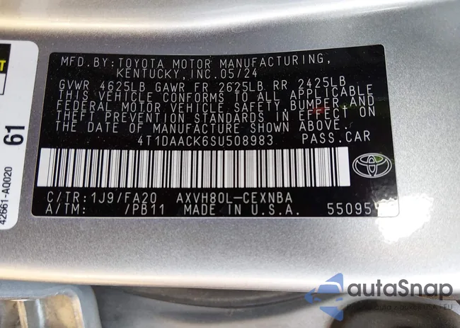 4T1DAACK6SU508983: 43800096