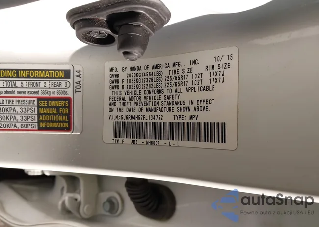 5J6RM4H57FL134752: 43800100