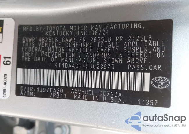 4T1DAACK4SU023970: 43800144