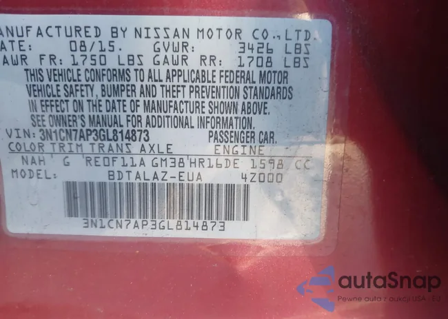 3N1CN7AP3GL814873: 43800155