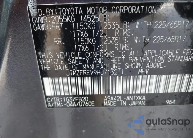 JTMZFREV9HJ713211: 43800165