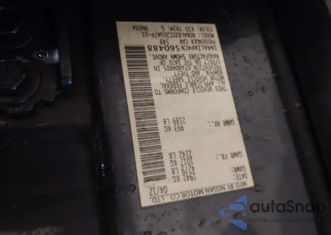 1N4AL2AP4CN560488: 43800531