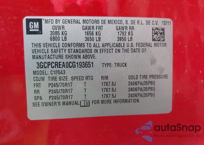 3GCPCREA0CG193651: 43799666