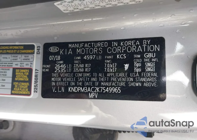 KNDPM3AC2K7549965: 43799876