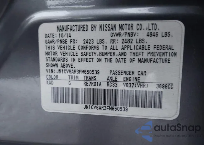 JN1CV6AR3FM650539: 43800944