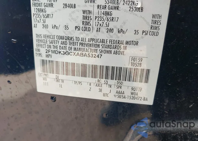 2FMDK3GCXABA53247: 43800949