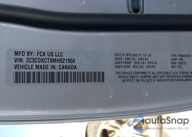 2C3CDXCT9MH521904: 43801013