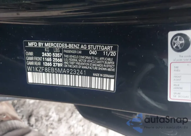 W1KZF8EB5MA923241: 43801030