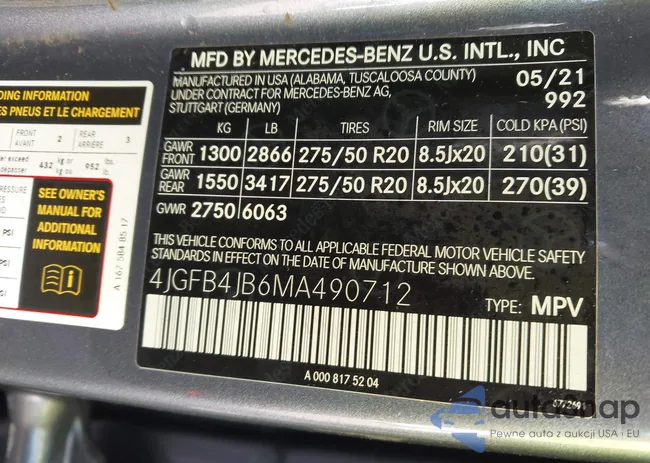 4JGFB4JB6MA490712: 43801089