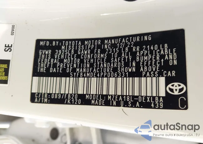 5YFB4MDE4PP006331: 43801129