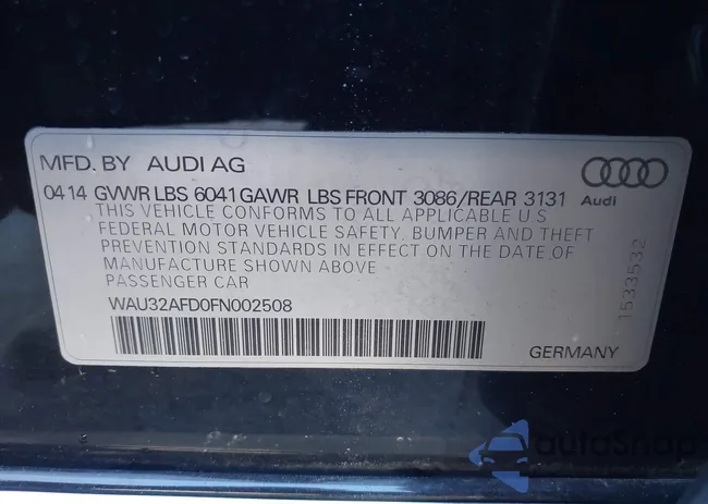 WAU32AFD0FN002508: 43801204