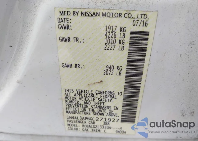 1N4AL3AP6GC271927: 43801334