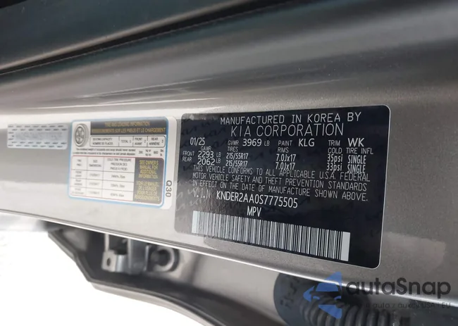 KNDER2AA0S7775505: 43801345