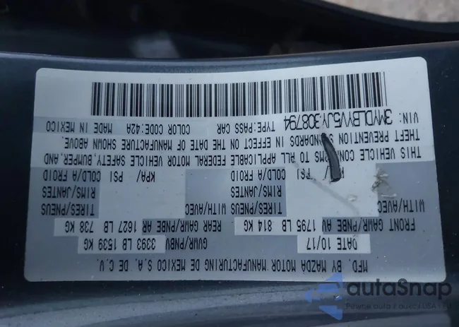 3MYDLBYV5JY308794: 43801349