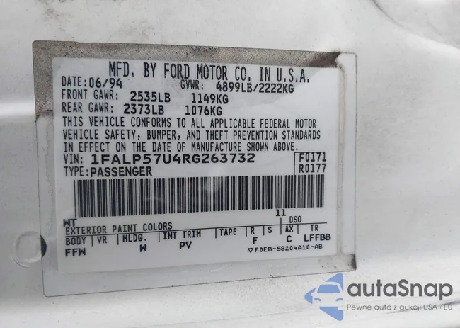 1FALP57U4RG263732: 43801365