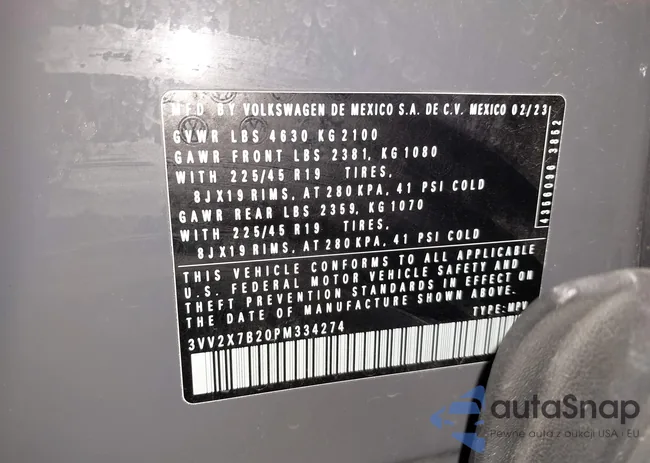 3VV2X7B20PM334274: 43801376