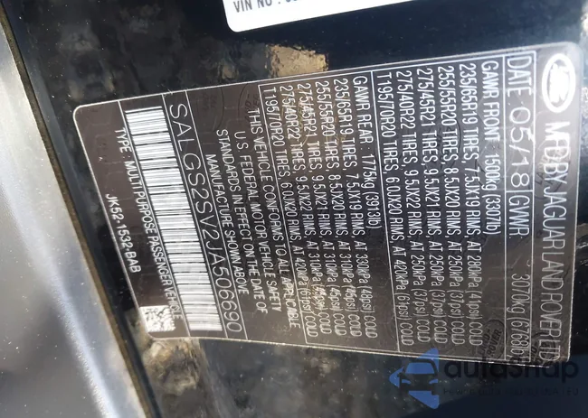 SALGS2SV2JA506690: 43801458