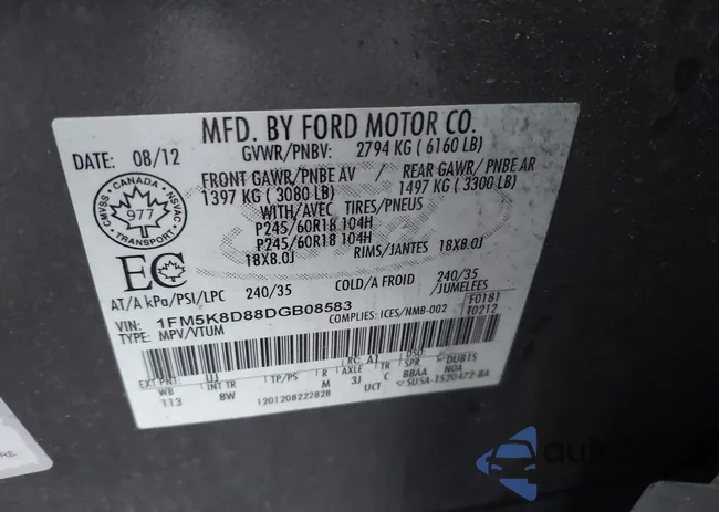 1FM5K8D88DGB08583: 43801485