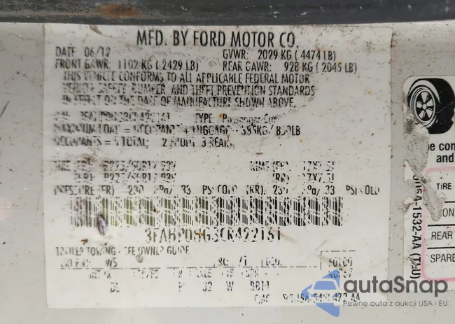 3FAHP0HG3CR422161: 43801524