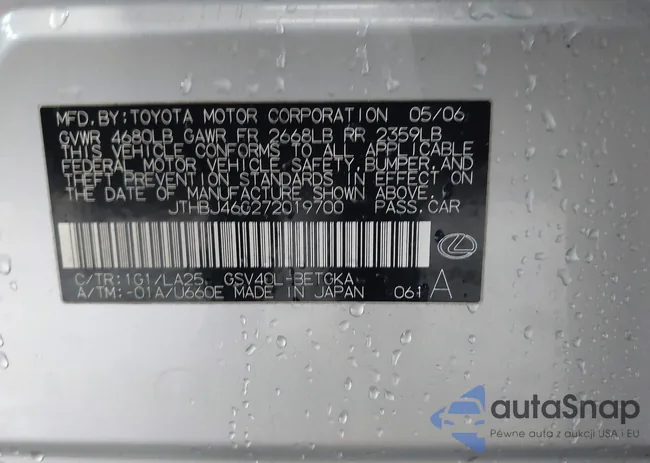 JTHBJ46G272019700: 43800641