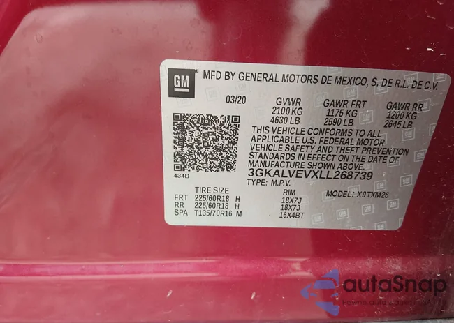 3GKALVEVXLL268739: 43800721