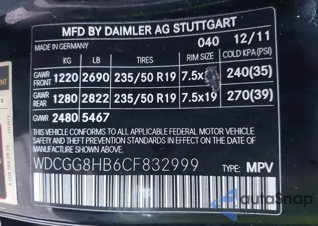 WDCGG8HB6CF832999: 43801949