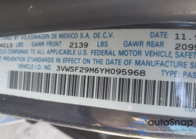 3VWSF29M6YM095968: 43802021