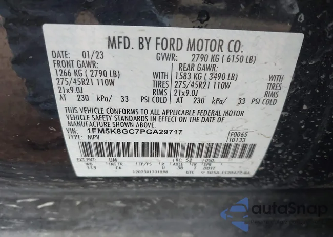 1FM5K8GC7PGA29717: 43802069