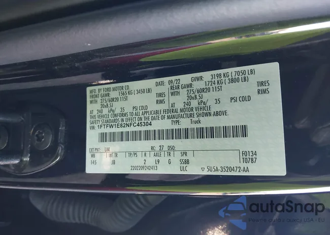 1FTFW1E82NFC45304: 43802151