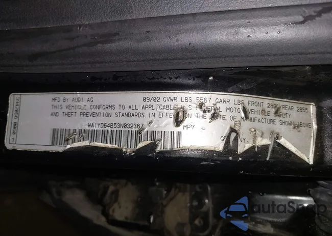 WA1YD64B53N032367: 43802152