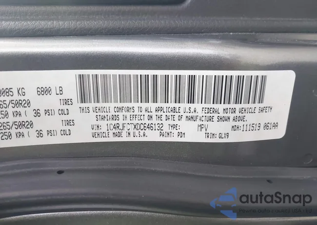 1C4RJFCTXDC646132: 43802166