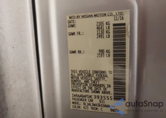 1N4AA6AP1HC393555: 43802219