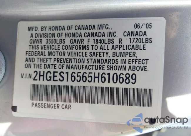 2HGES16565H610689: 43802352