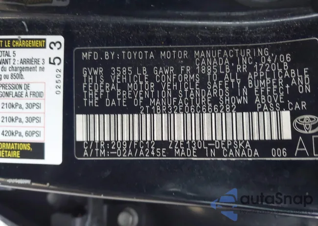 2T1BR32E06C666282: 43802412