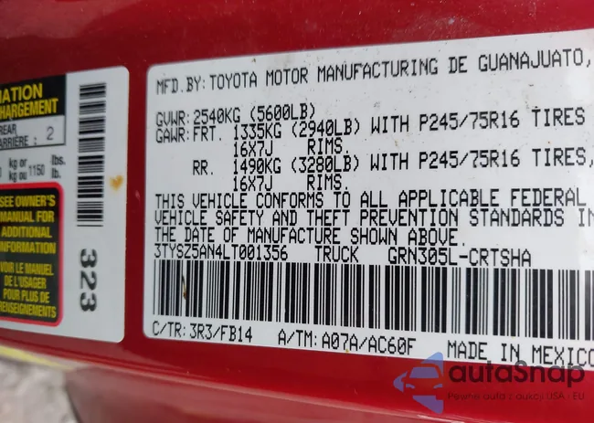 3TYSZ5AN4LT001356: 43802419