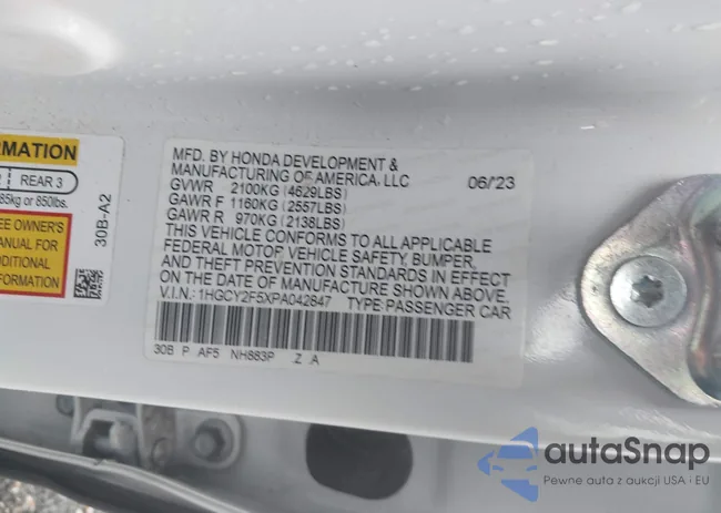 1HGCY2F5XPA042847: 43802457