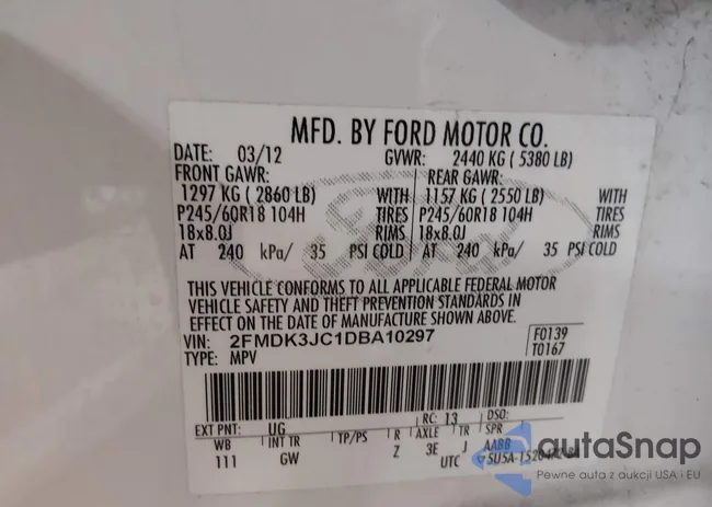 2FMDK3JC1DBA10297: 43802485