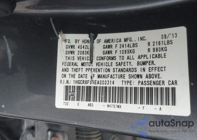 1HGCR6F55EA000314: 43802529