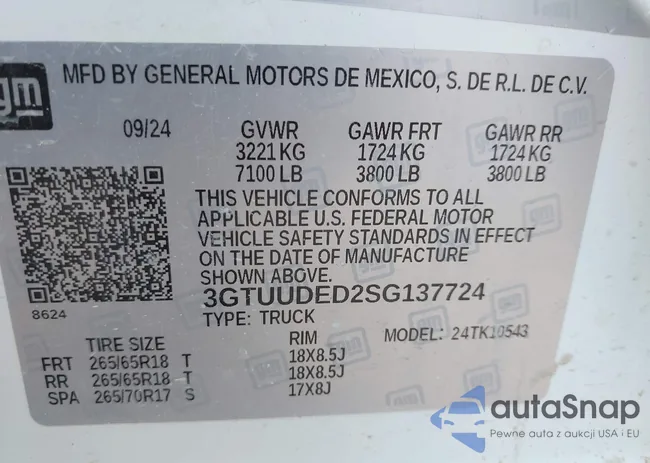 3GTUUDED2SG137724: 43801688