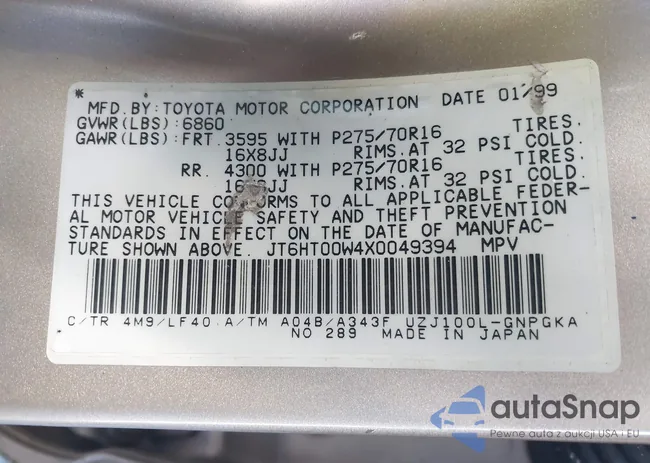 JT6HT00W4X0049394: 43801724