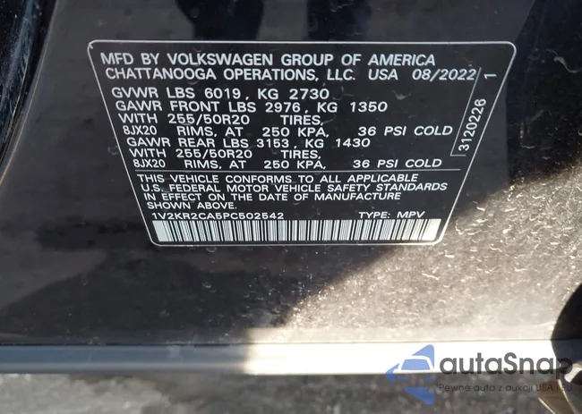 1V2KR2CA5PC502542: 43801818