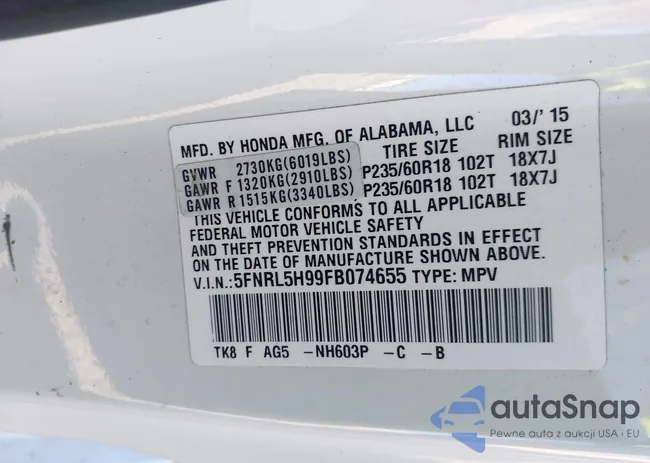 5FNRL5H99FB074655: 43803030