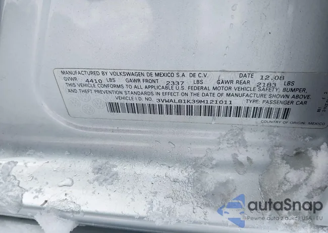 3VWAL81K39M121011: 43803152