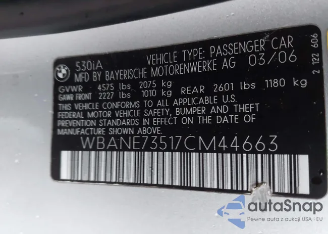 WBANE73517CM44663: 43803272